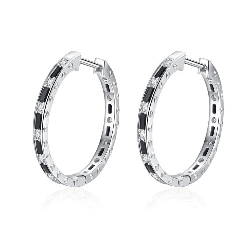 Fashion Women's Simple Black Zircon Earrings