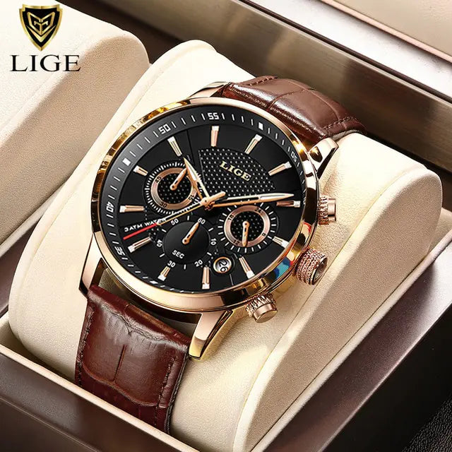 Mens LIGE Luxury Quartz Watch