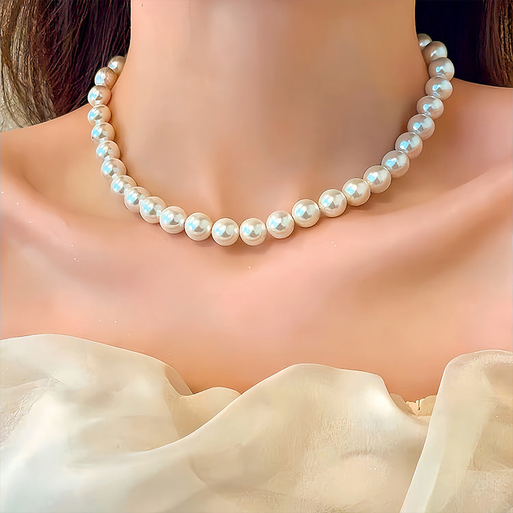 Vintage Pearl Necklace Women's All-match Simple Clavicle Chain - bridal, wedding, gift for her, bridesmaids, birthday gift