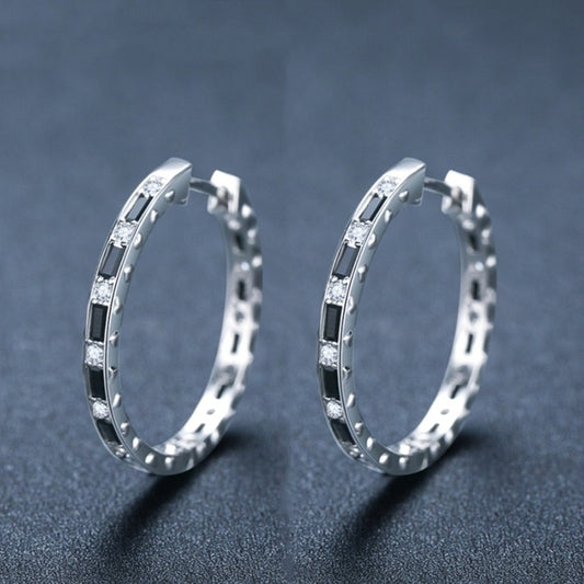 Fashion Women's Simple Black Zircon Earrings