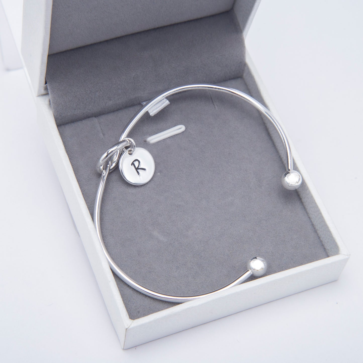 Custom Initial Charm Bangle