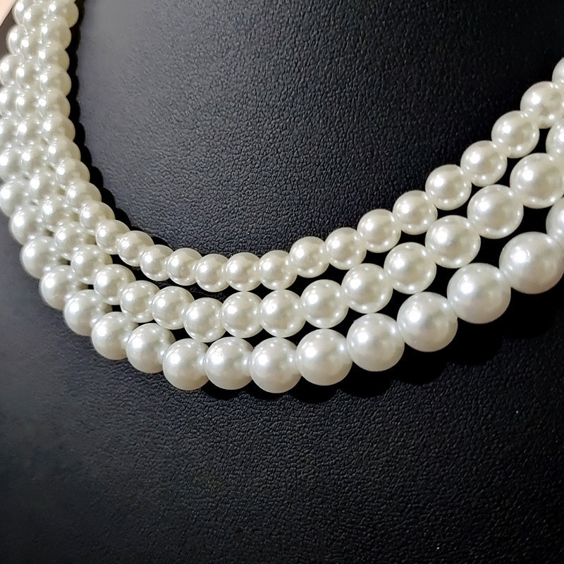 Vintage Pearl Necklace Women's All-match Simple Clavicle Chain - bridal, wedding, gift for her, bridesmaids, birthday gift