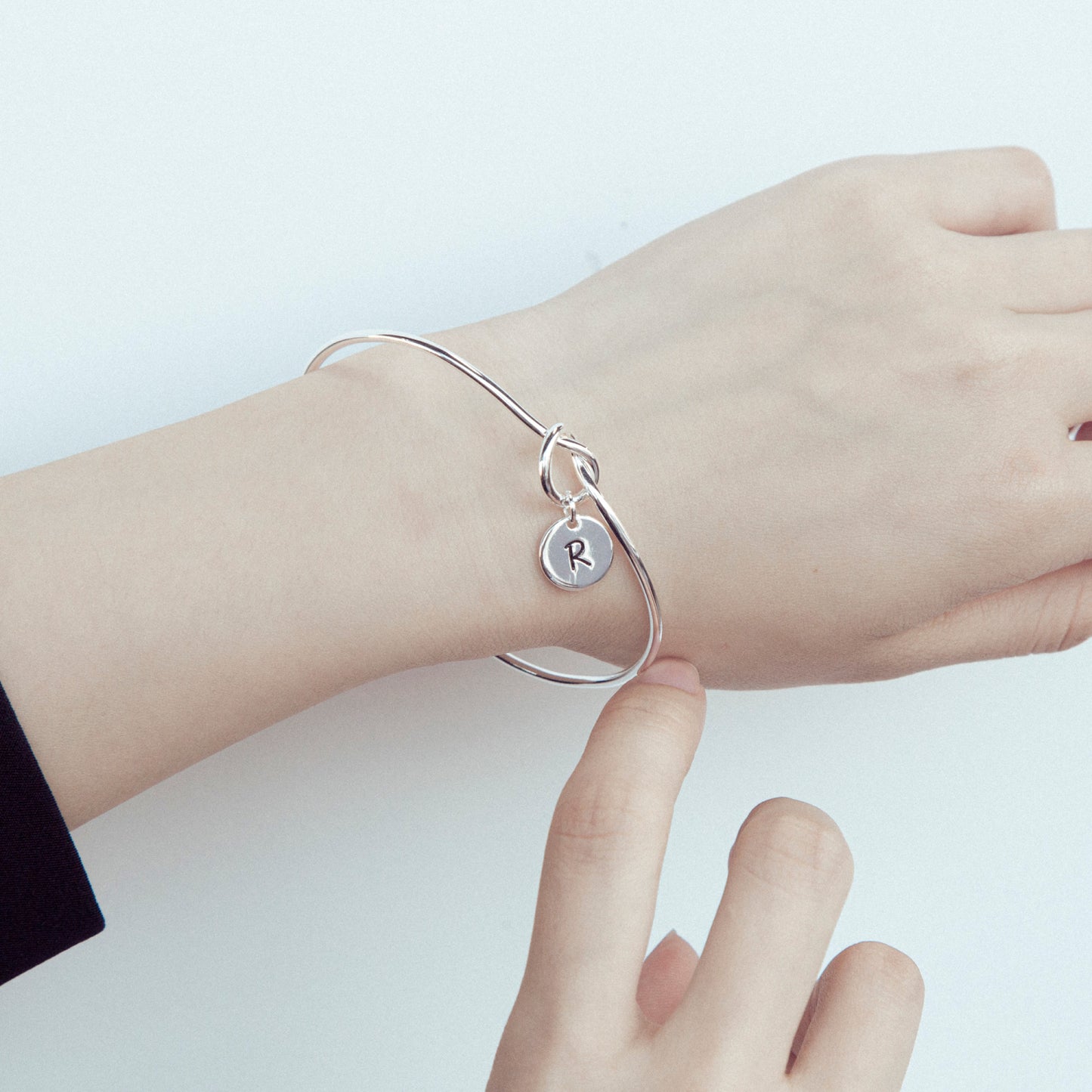 Custom Initial Charm Bangle