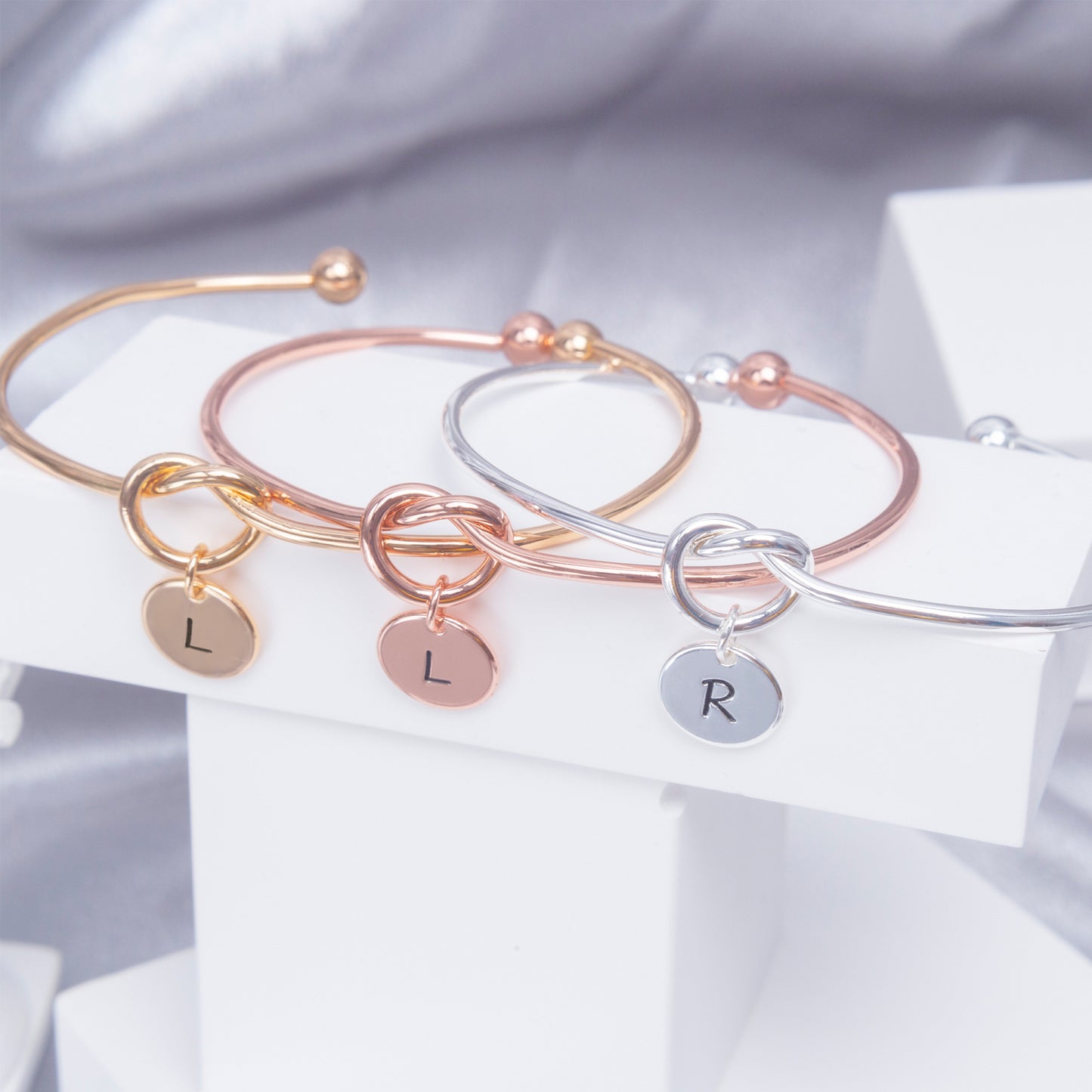 Custom Initial Charm Bangle