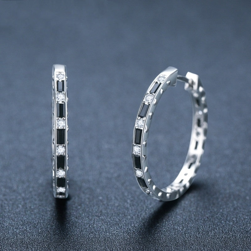 Fashion Women's Simple Black Zircon Earrings