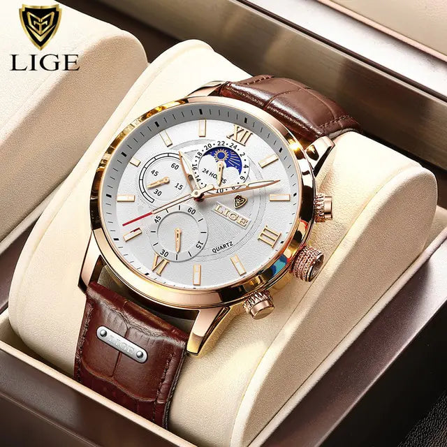 Mens LIGE Luxury Quartz Watch