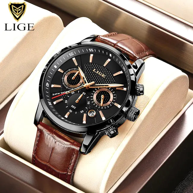 Mens LIGE Luxury Quartz Watch