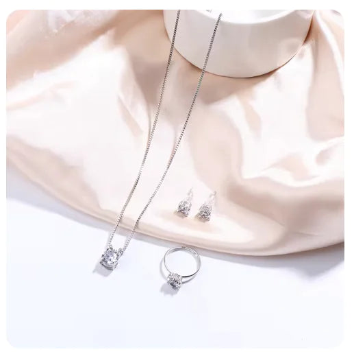 Crystal Jewelry Set - necklace, earrings, ring, and bracelet