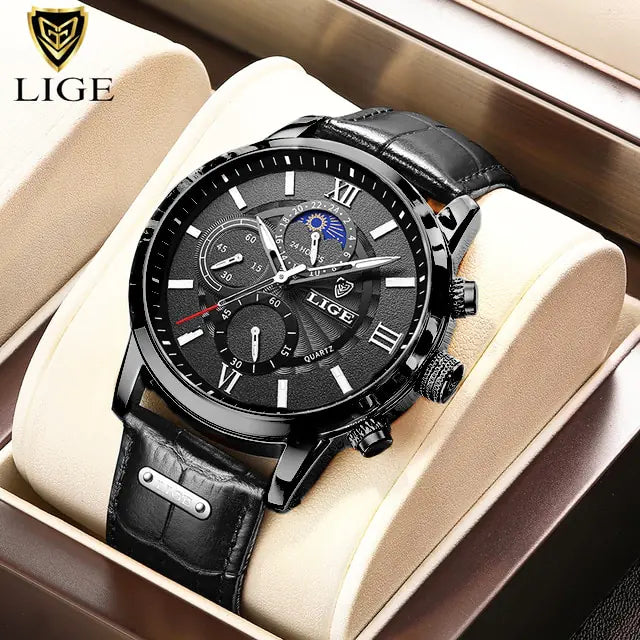 Mens LIGE Luxury Quartz Watch