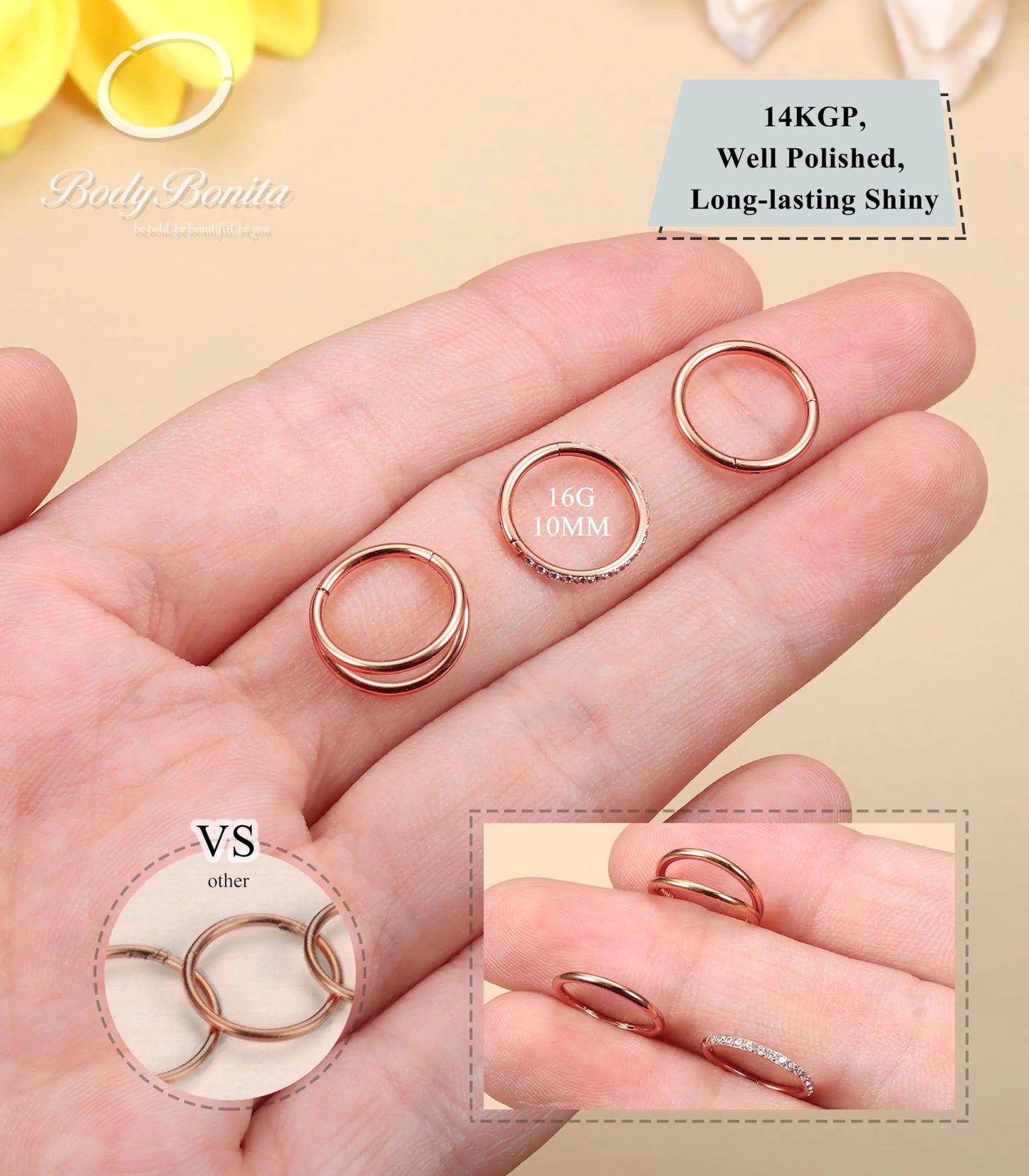 Nose Rings Hoops - BodyBonita 3pcs