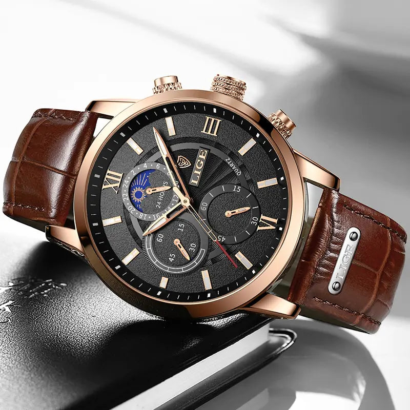 Mens LIGE Luxury Quartz Watch