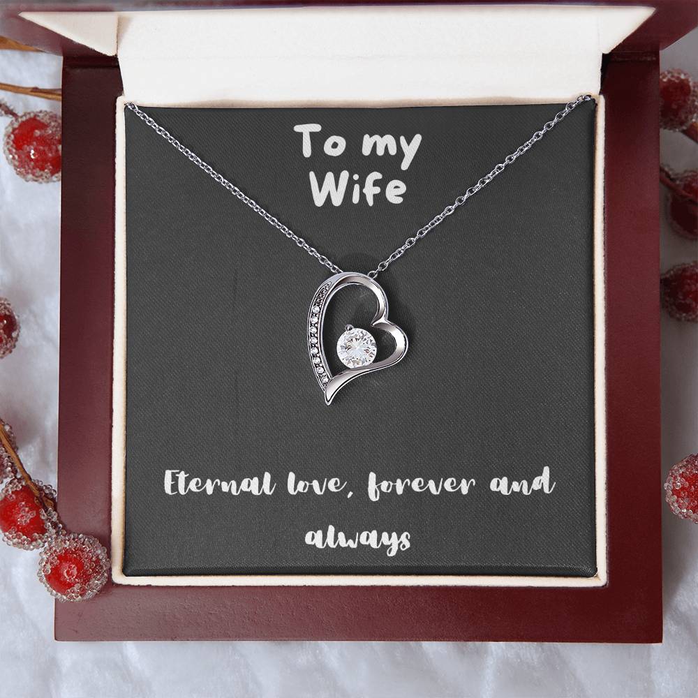 Forever Love Necklace with message - always and forever, timeless love, birthday gift, heart necklace, gift for her, gift
