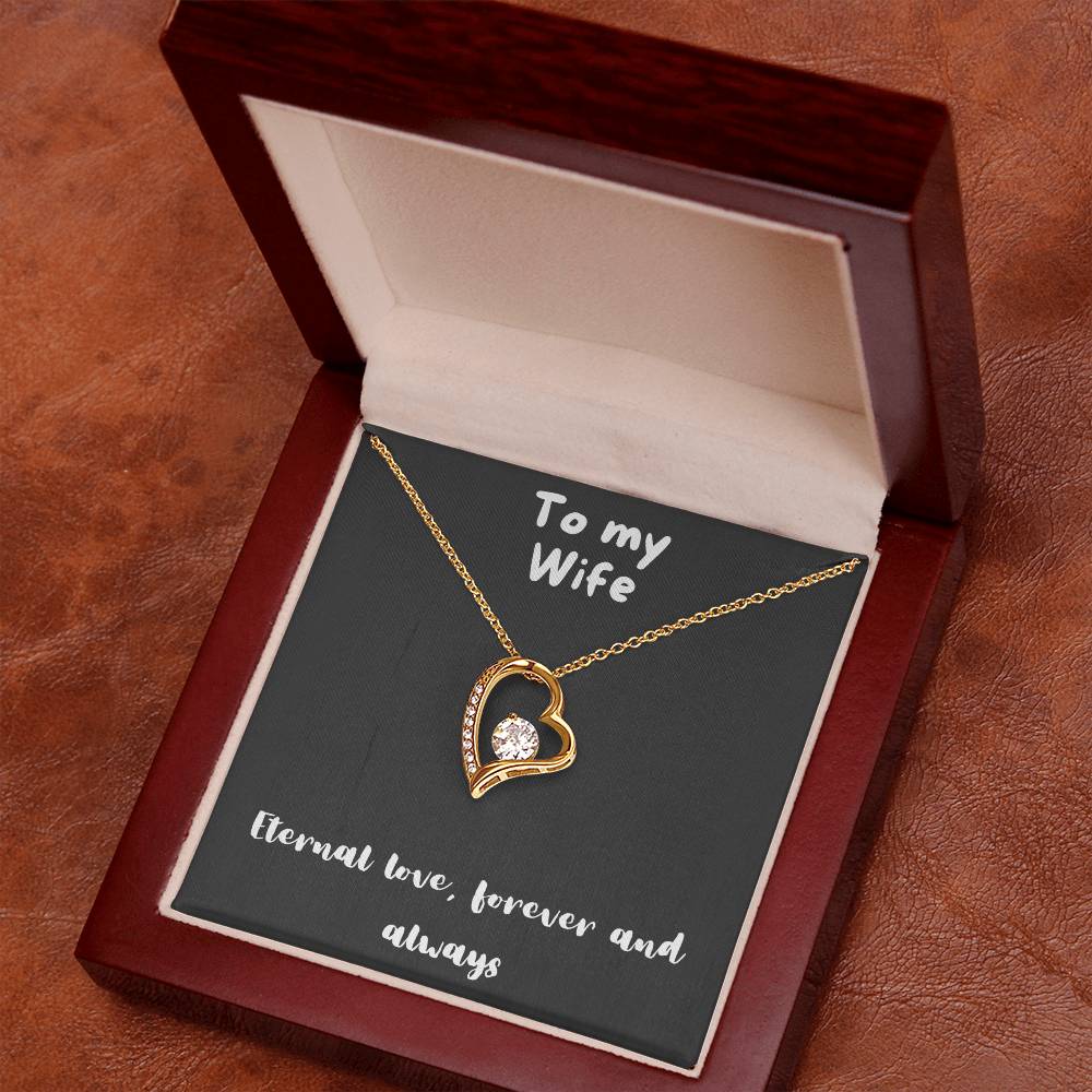 Forever Love Necklace with message - always and forever, timeless love, birthday gift, heart necklace, gift for her, gift