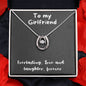 Lucky In Love Necklace with message to Girlfriend - lucky charm, gift for mom, birthday gift, minimalist jewelry, dainty Jewelry, christmas gift, mother's day, valentine's day🎁👩💎👱♀️🎁