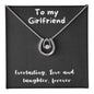 Lucky In Love Necklace with message to Girlfriend - lucky charm, gift for mom, birthday gift, minimalist jewelry, dainty Jewelry, christmas gift, mother's day, valentine's day🎁👩💎👱♀️🎁