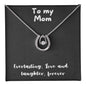 Lucky In Love Necklace with message to Mom - lucky charm, gift for mom, birthday gift, minimalist jewelry, dainty Jewelry, christmas gift, mother's day, valentine's day🎁👩💎👱♀️🎁