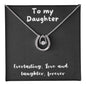 Lucky In Love Necklace with message to Daughter - lucky charm, gift for mom, birthday gift, minimalist jewelry, dainty Jewelry, christmas gift, mother's day, valentine's day🎁👩💎👱♀️🎁