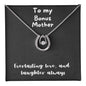 Lucky In Love Necklace with message to Bonus Mother - lucky charm, gift for mom, birthday gift, minimalist jewelry, dainty Jewelry, christmas gift, mother's day, valentine's day🎁👩💎👱♀️🎁