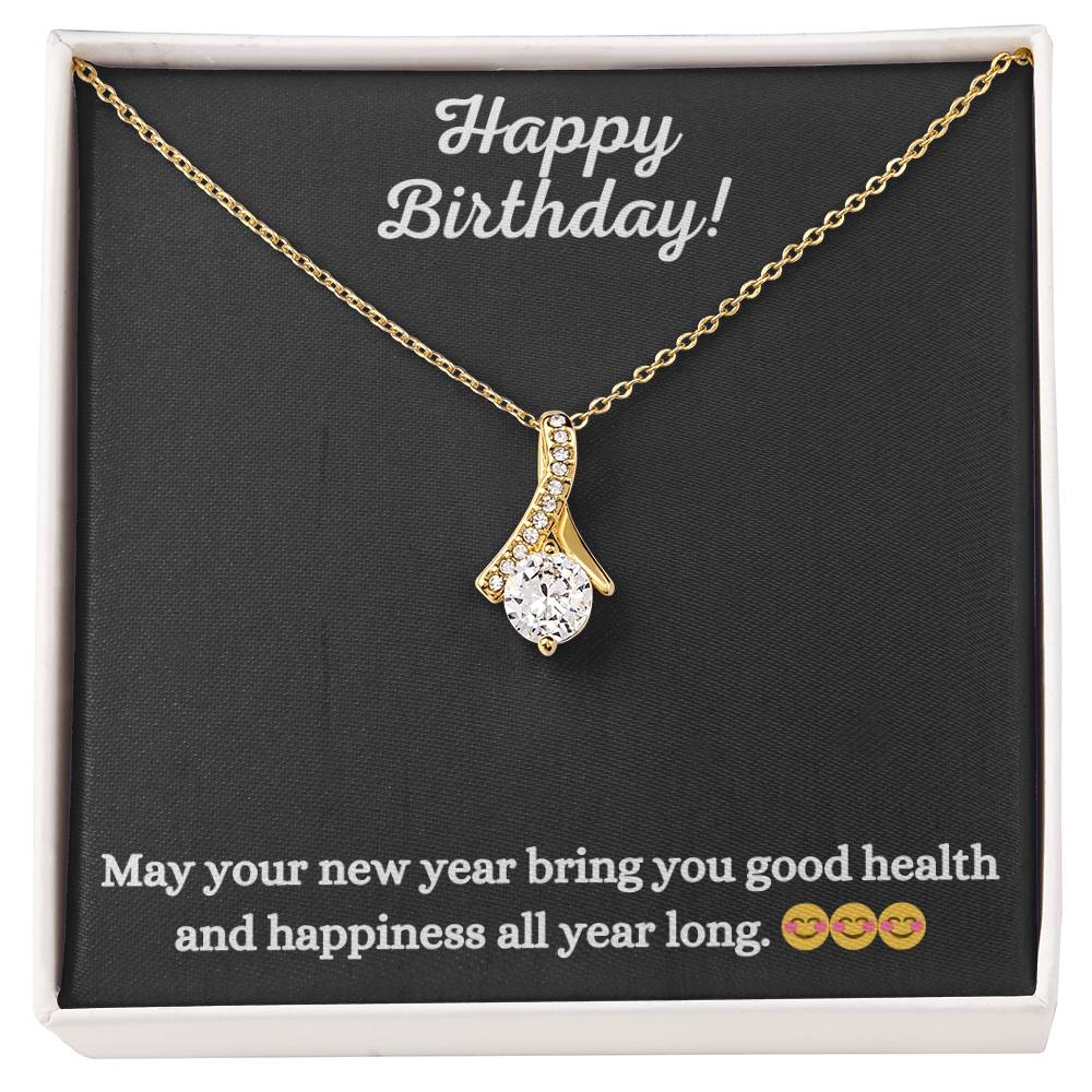 Alluring Beauty Necklace with Happy Birthday message - Exquisite Design | Perfect Gift for the Birthday Boy or Girl