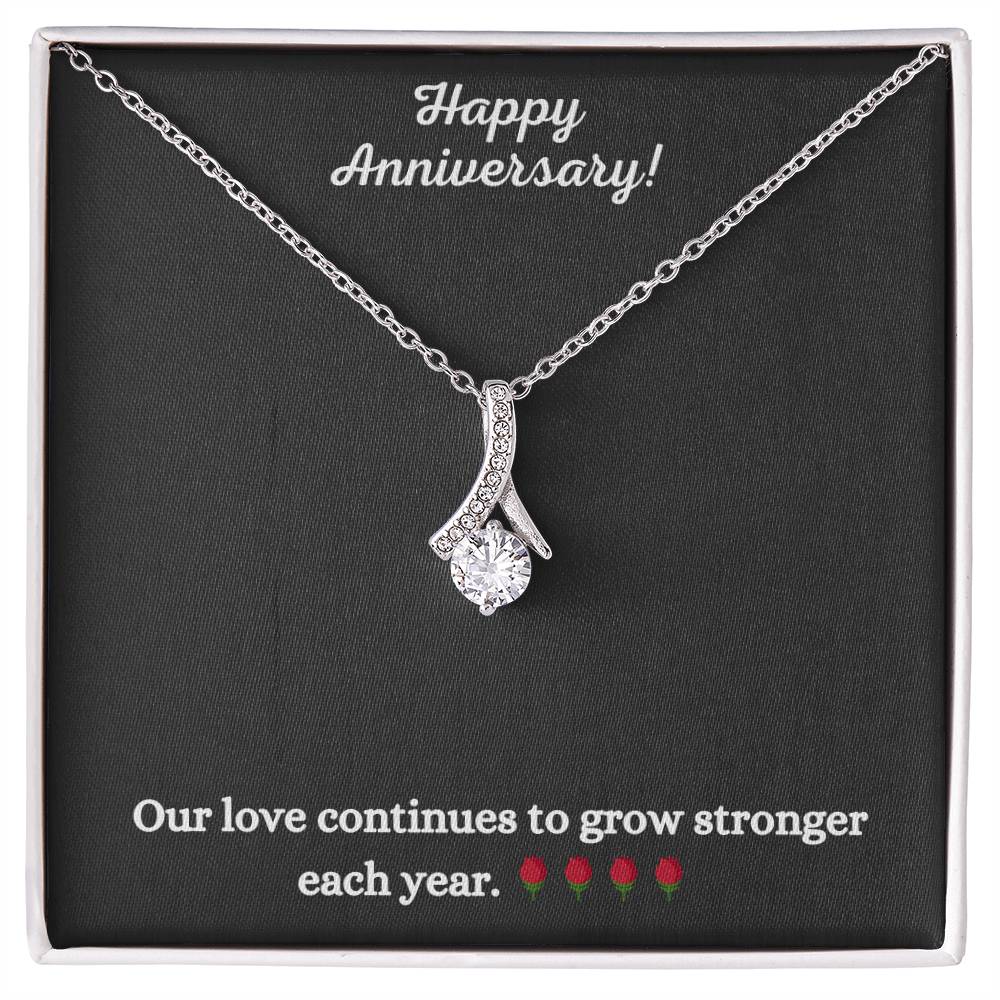 Alluring Beauty Necklace with Happy Anniversary message - Exquisite Design | Perfect Gift for Style Enthusiasts