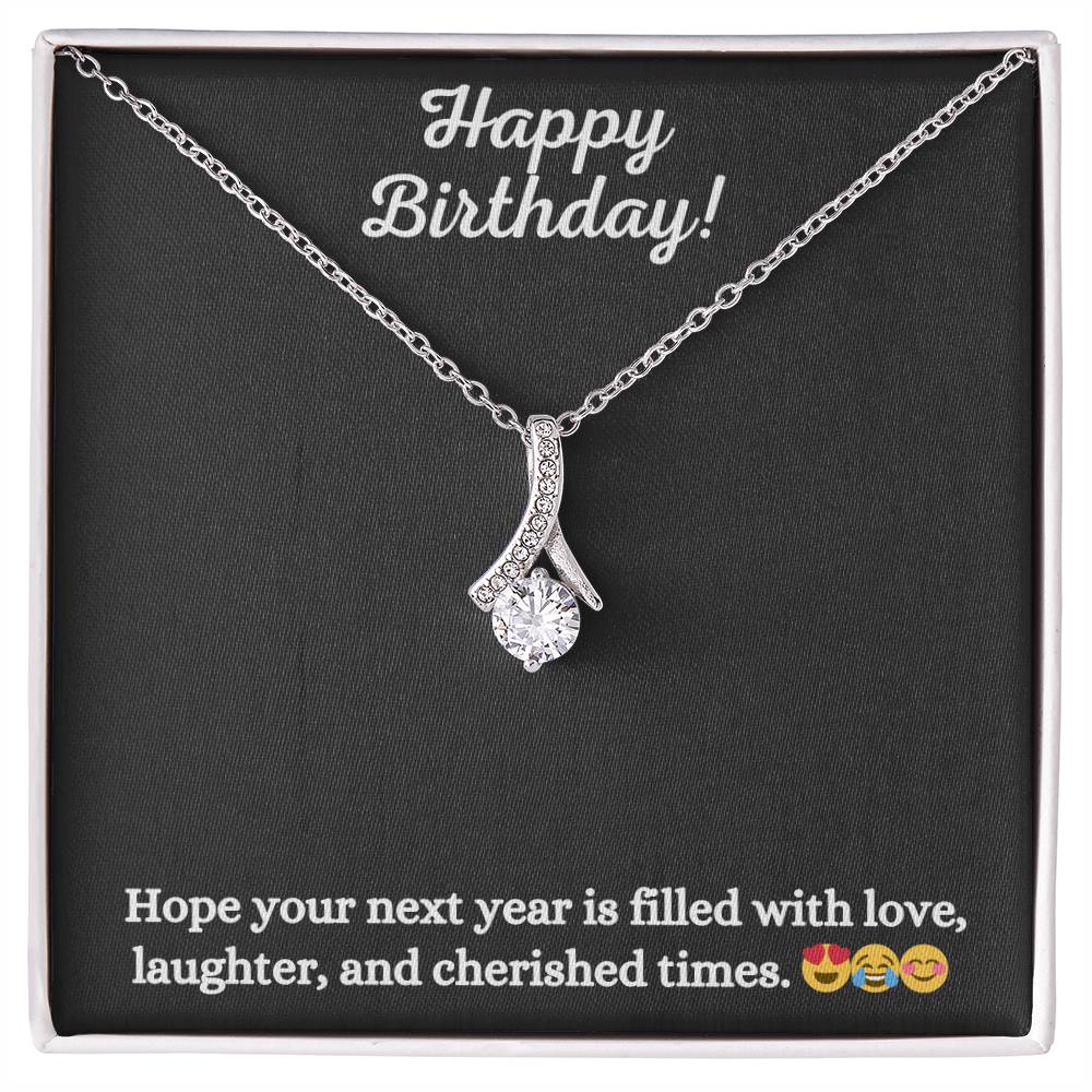 Alluring Beauty Necklace with Happy Birthday message - Exquisite Design | Perfect Gift for Friends and Family