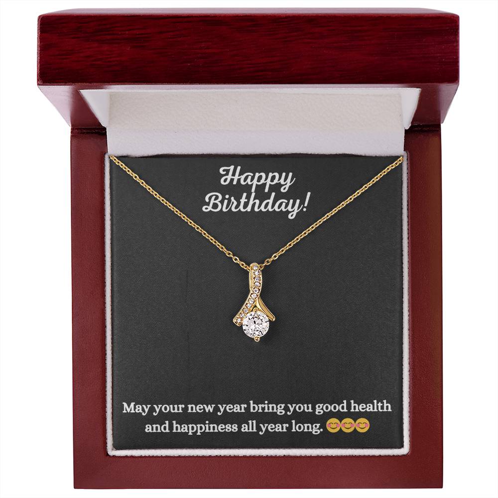 Alluring Beauty Necklace with Happy Birthday message - Exquisite Design | Perfect Gift for the Birthday Boy or Girl