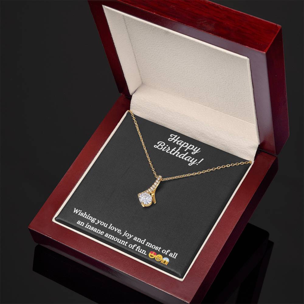 Alluring Beauty Necklace with Happy Anniversary message - Exquisite Design | Perfect Gift for Everyone