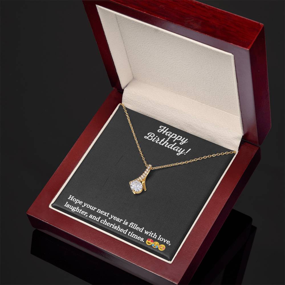 Alluring Beauty Necklace with Happy Birthday message - Exquisite Design | Perfect Gift for Friends and Family