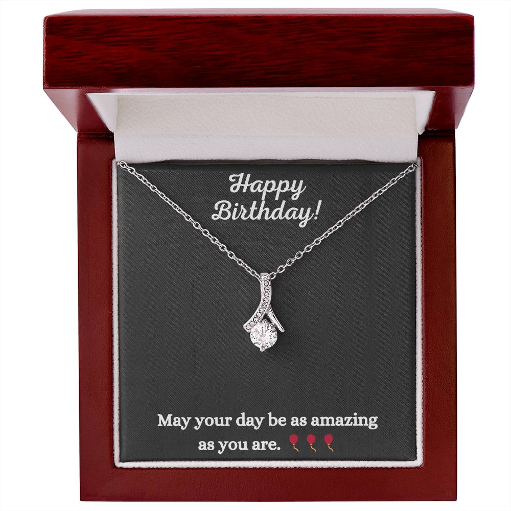 Alluring Beauty Necklace with Happy Birthday message - Exquisite Design | Perfect Gift for Style Enthusiasts