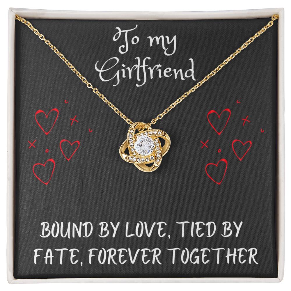 Love Knot Necklace with message to your girlfriend - gift for her, fiancΓ©e, couple, girlfriend, wife, love, valentine's day, husband, heart, Happy Birthday, Future Wife, necklace with card πππππ