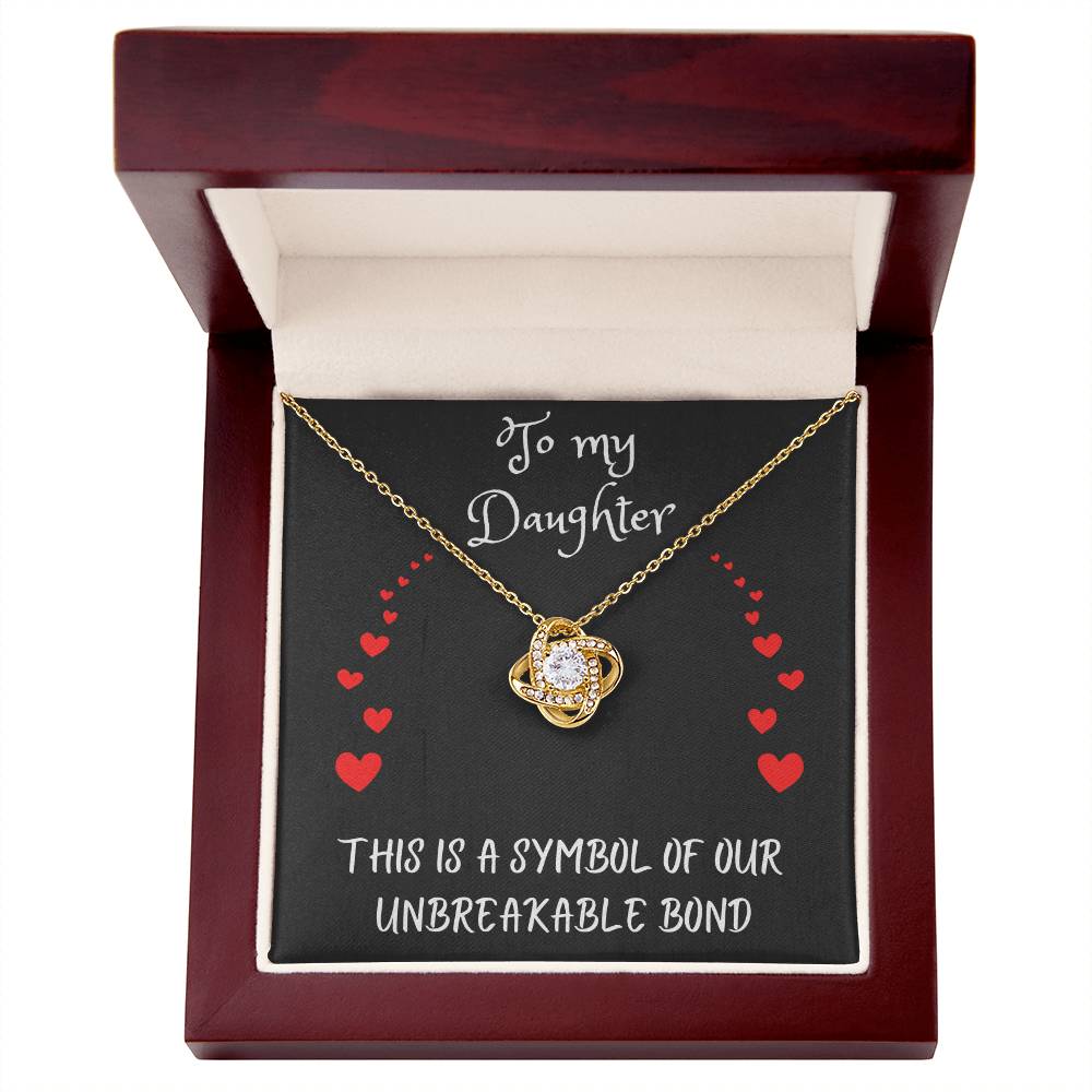 Love Knot Necklace with message to your daughter - gift for her, love, valentine's day, heart, Happy Birthday, necklace with card, mother, father, grand parents πππππ