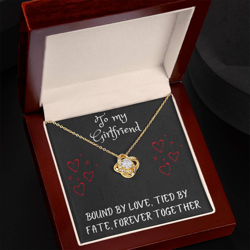 Love Knot Necklace with message to your girlfriend - gift for her, fiancΓ©e, couple, girlfriend, wife, love, valentine's day, husband, heart, Happy Birthday, Future Wife, necklace with card πππππ