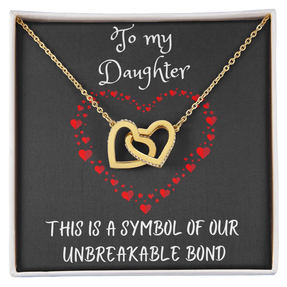 Interlocking Hearts Necklace with message to your Daughter