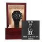 Black Chronograph Watch with message to your dad - Christmas gift, gift for father, Father's Day