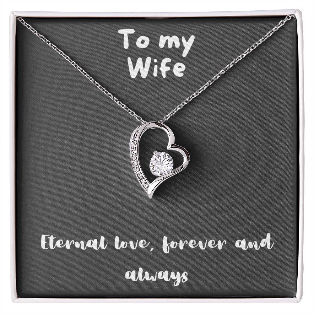 Forever Love Necklace with message - always and forever, timeless love, birthday gift, heart necklace, gift for her, gift