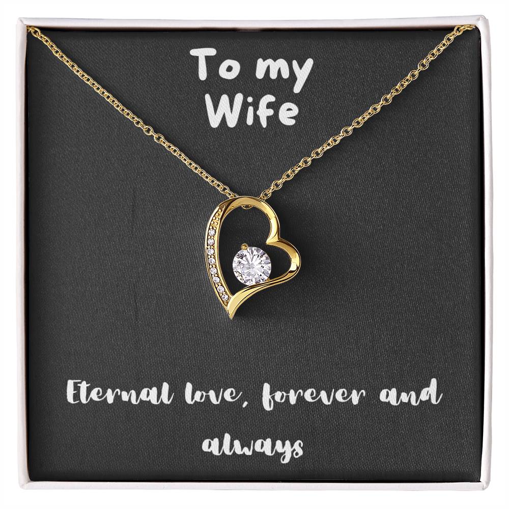 Forever Love Necklace with message - always and forever, timeless love, birthday gift, heart necklace, gift for her, gift