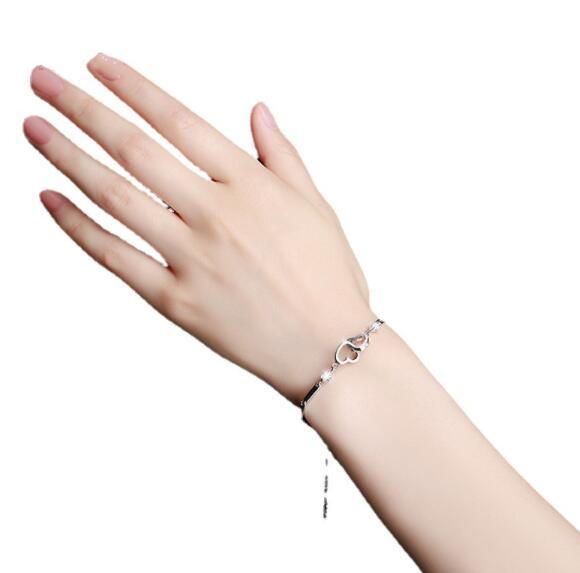 Women's Heart Bracelet -Bangles For Women Charms Sterling Silver