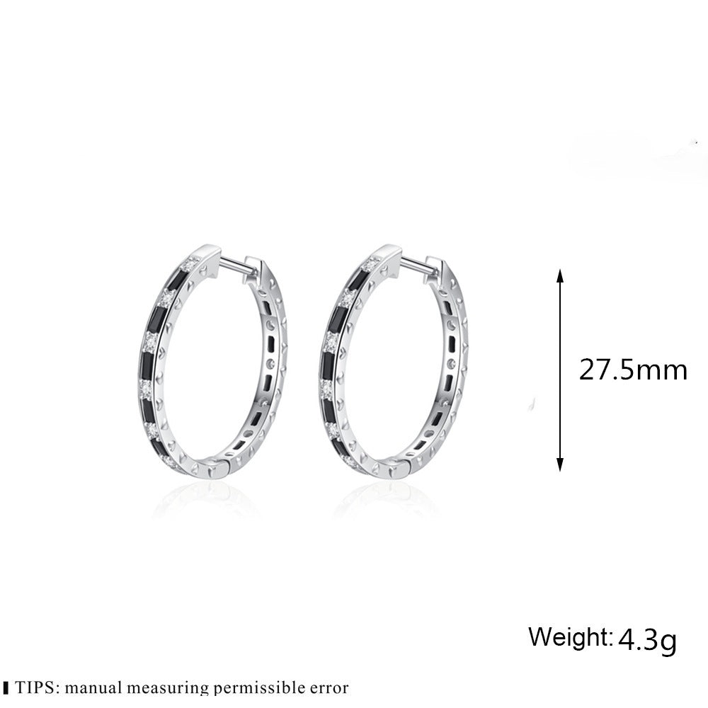 Fashion Women's Simple Black Zircon Earrings