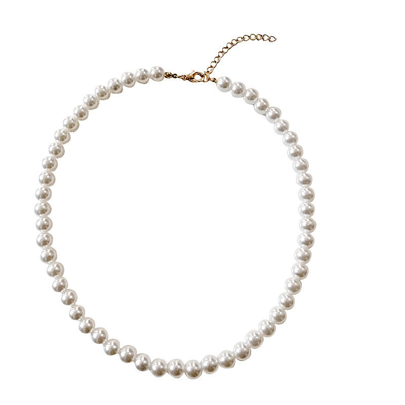 Vintage Pearl Necklace Women's All-match Simple Clavicle Chain - bridal, wedding, gift for her, bridesmaids, birthday gift