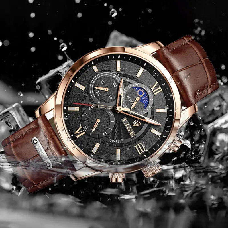 Mens LIGE Luxury Quartz Watch