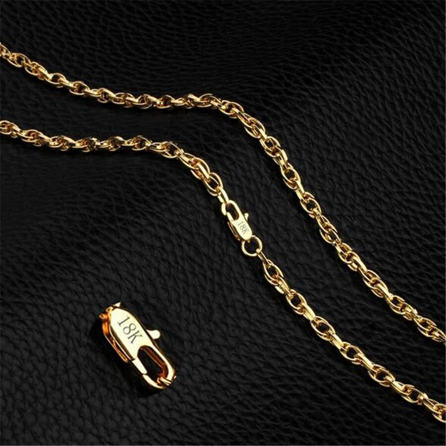 18K Gold Jewelry Set - Necklace and Bracelet