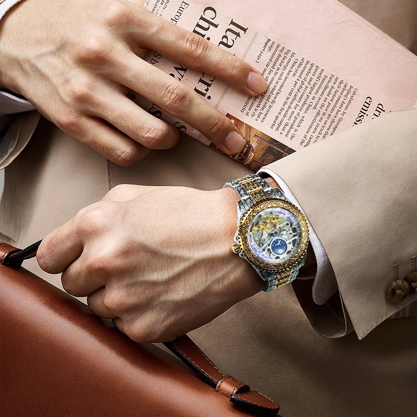 Men's Luxury Moon Phase Watch