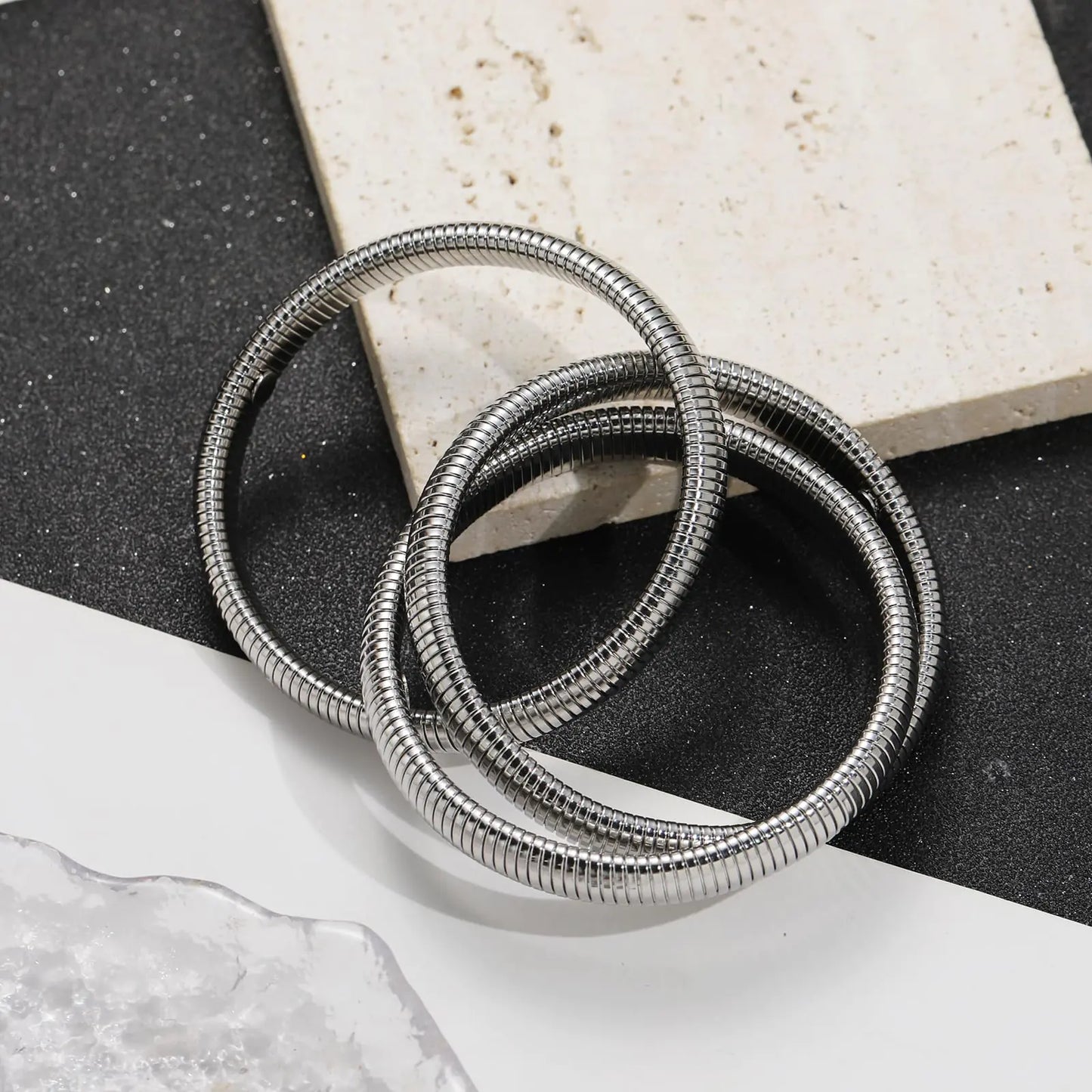 18K Gold Plated Bangles Bracelets Set