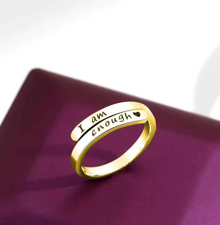 I am enough ring hotsale Awareness Ring jewelry