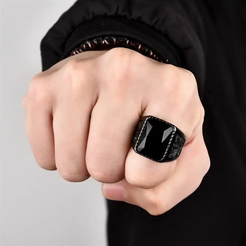 Men's Hip hop Stone Ring - Rock Fashion Jewelry