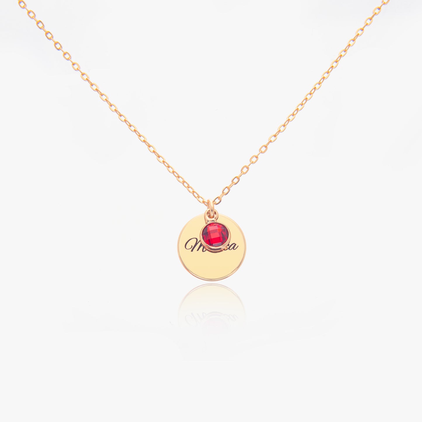 Birthstone Necklace Circle Shape