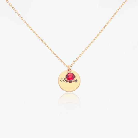 Birthstone Necklace Circle Shape