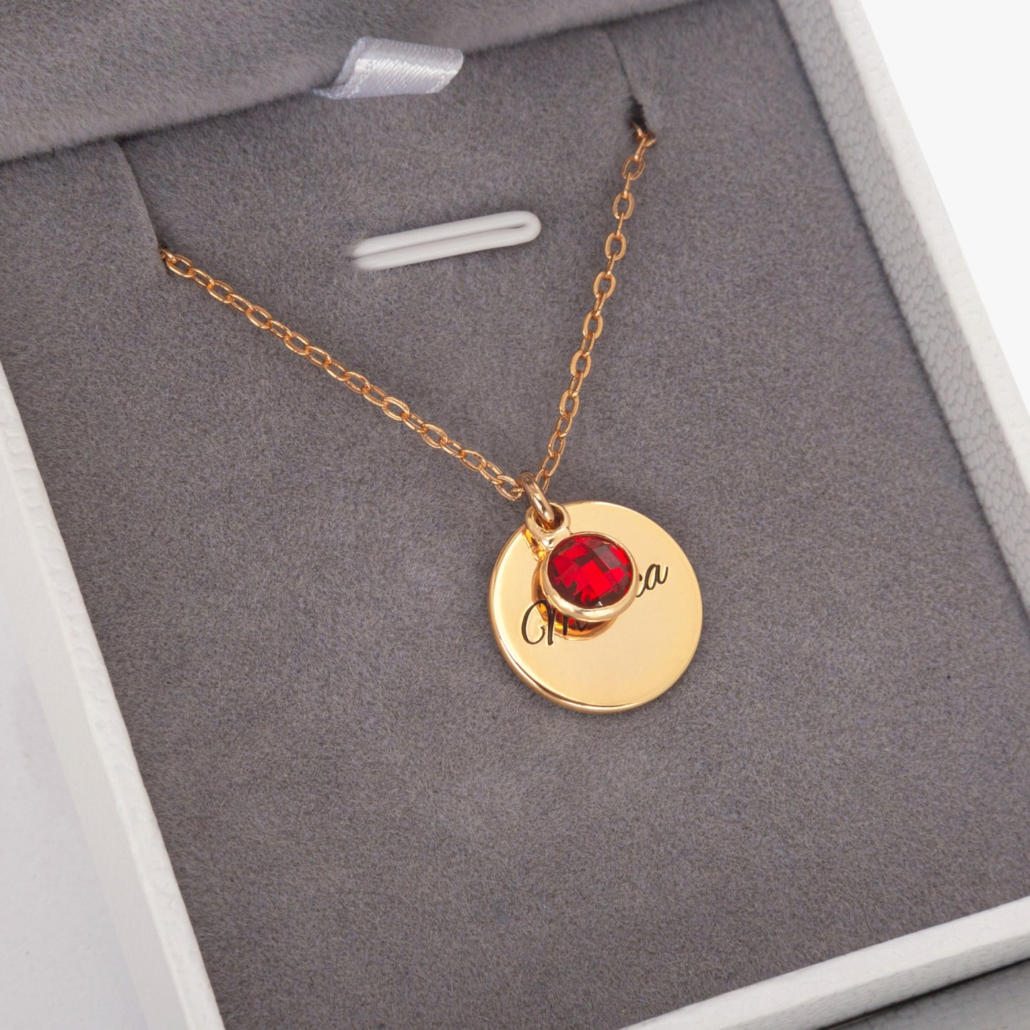 Birthstone Necklace Circle Shape
