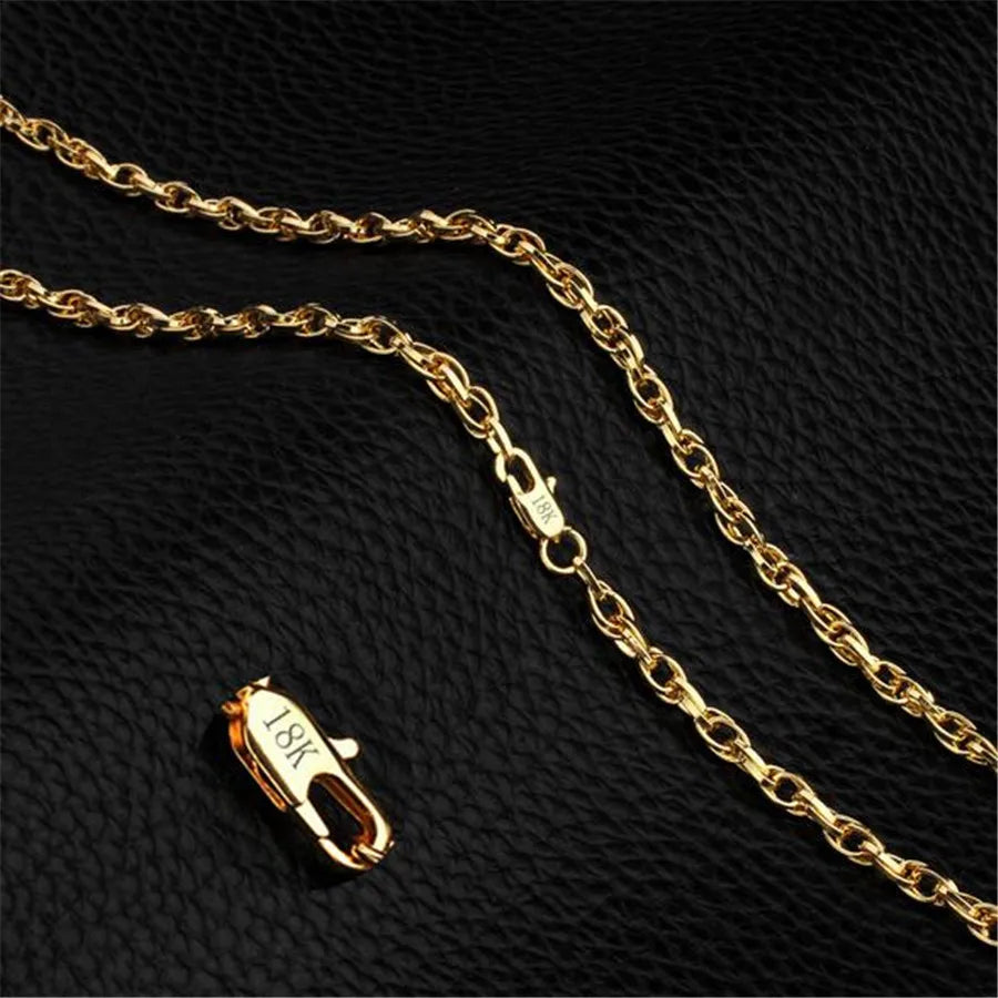 18K Gold Jewelry Set - Necklace and Bracelet