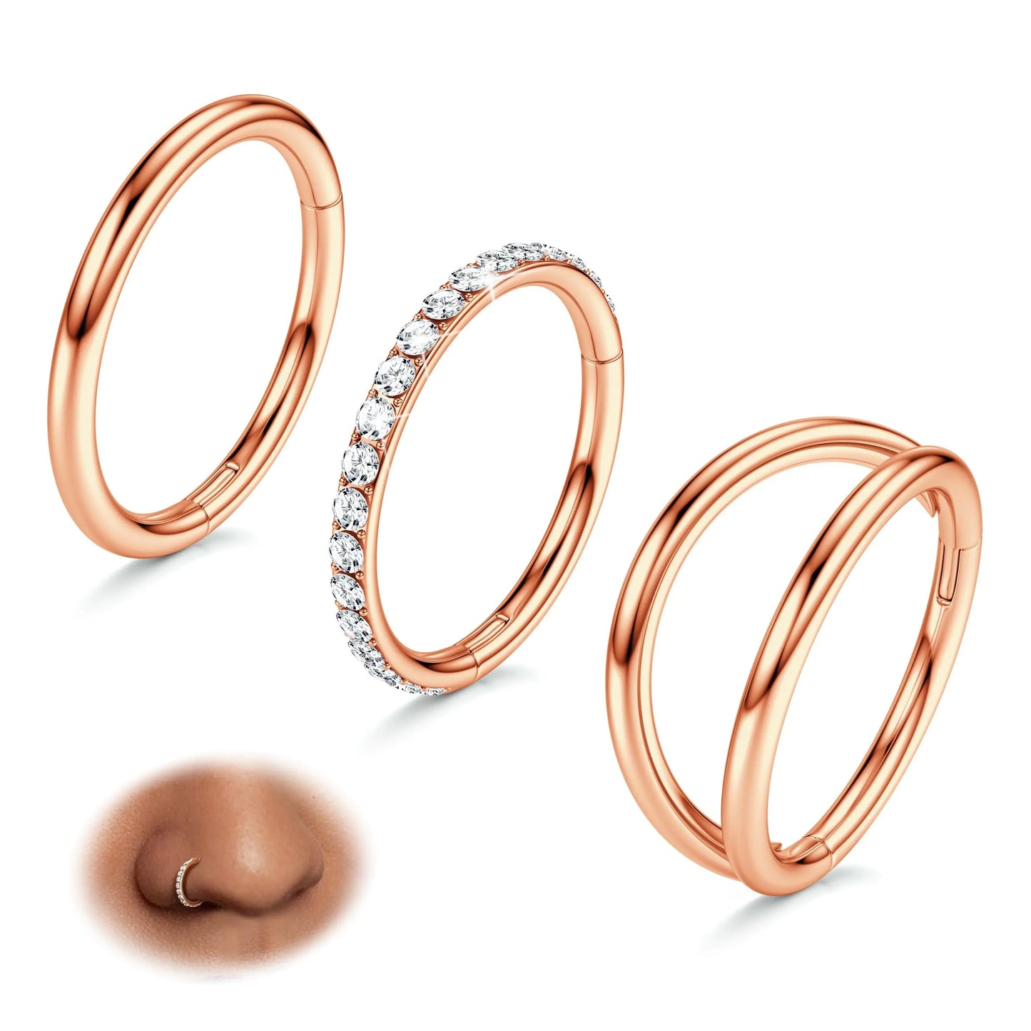 Nose Rings Hoops - BodyBonita 3pcs